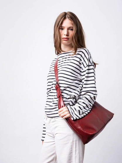 Crossbody Scarlett Distressed Leather Tote